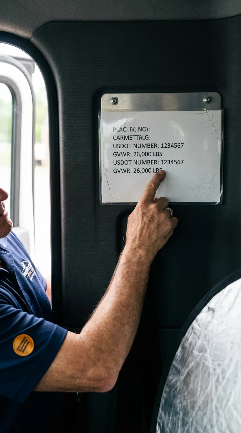 USDOT licensing placard verification in Chapman